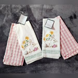 NEW 100% cotton Easter kitchen towel set bundle of 2